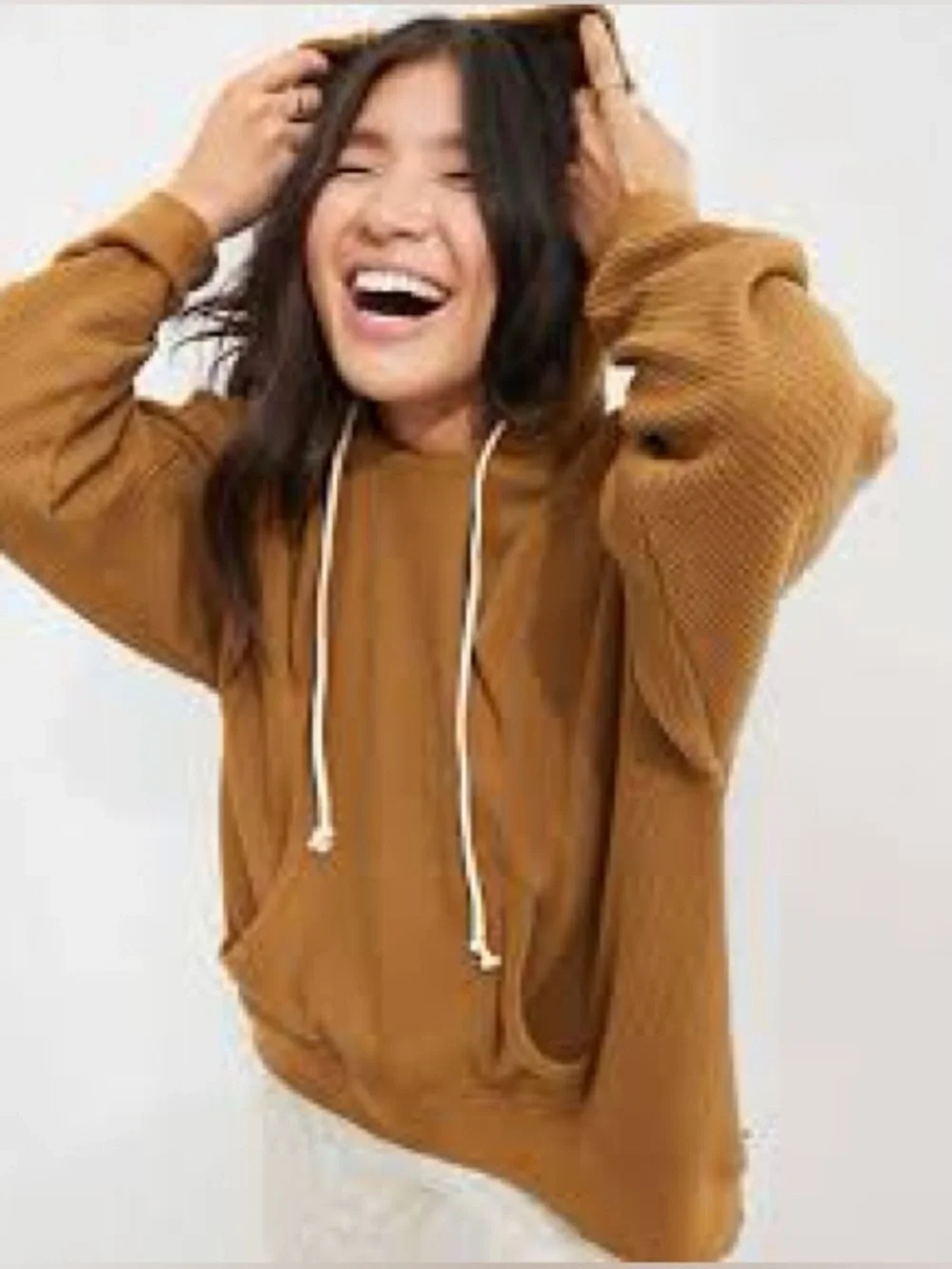 AERIE | waffle knit hoodie | size small - Picture 5 of 5